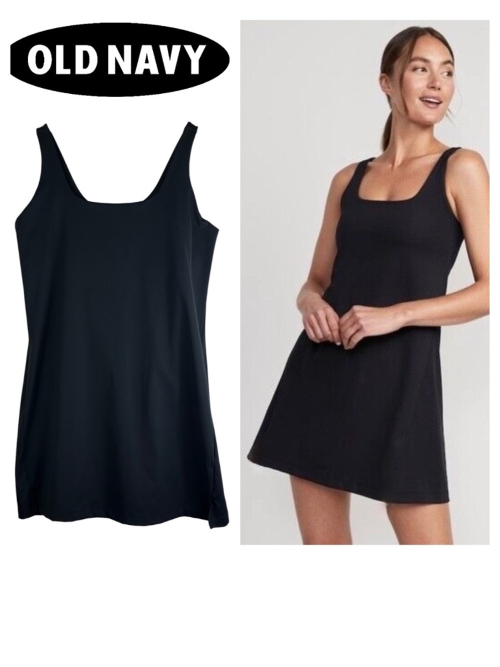 Old Navy Powersoft Activewear Dress Womens Sz XL Black Tennis Golf Athletic